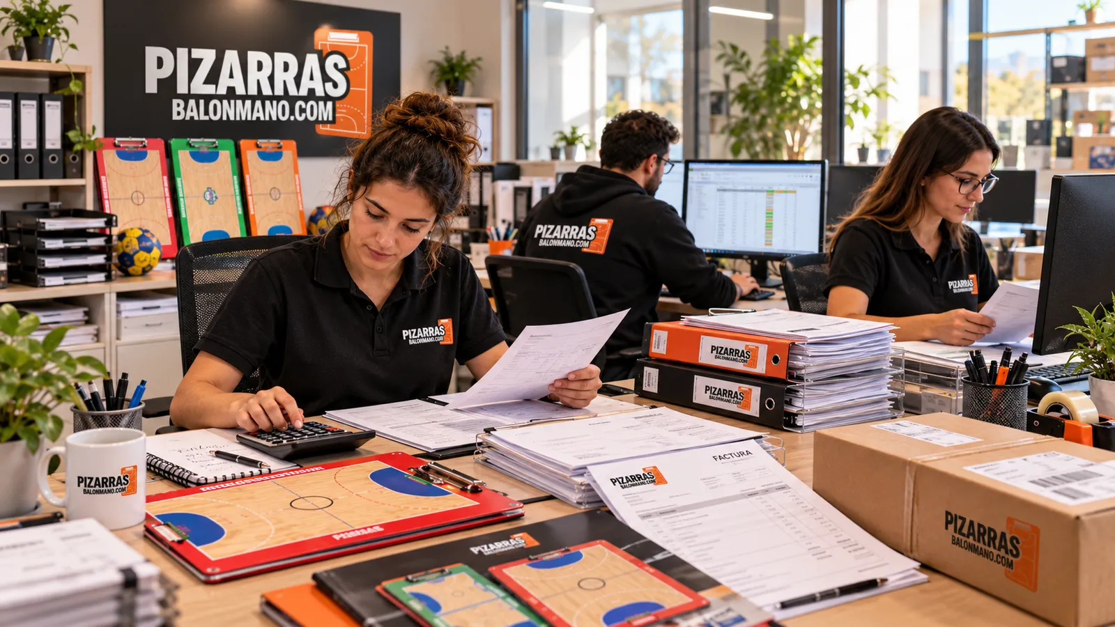 Werkstattbüro bei der Bearbeitung von Bestellungen und Rechnungen